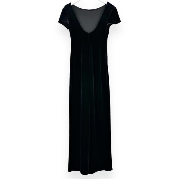 Black Velvet Made in USA Vintage Donna Short Sleeve Maxi Dress - Picture 2 of 7